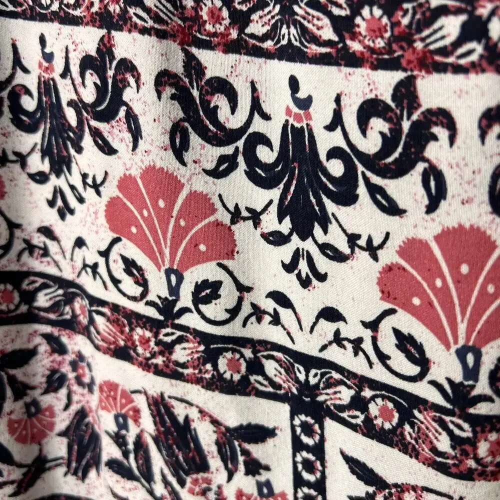 Roxy Skirt Womens Size Small Lost in My Mind Floral Navy & Red Maxi Front Slit